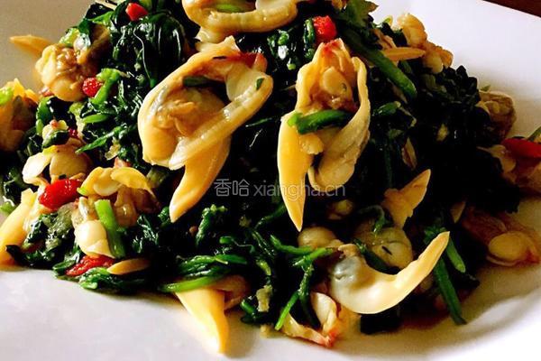 蒜泥菠菜拌沙蚬子肉的做法图解15