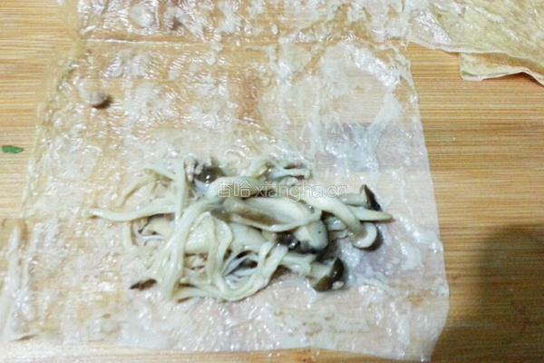 豆腐衣包菌菇的做法图解9