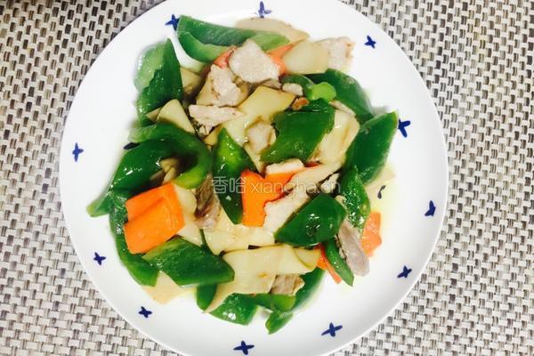 杏鲍菇青椒滑肉片的做法图解6