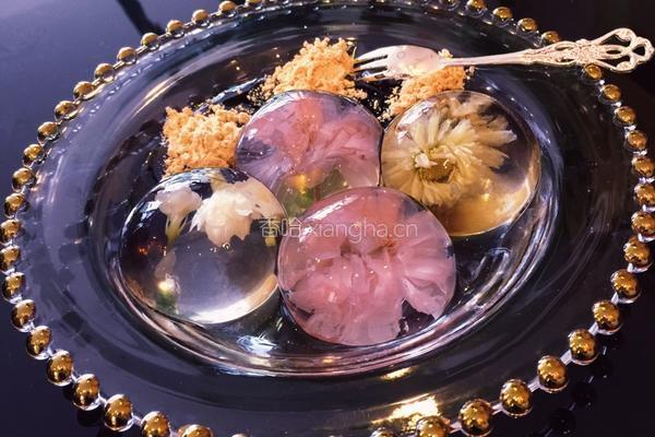 水信玄饼(樱花&茉莉&菊花)的做法图解7