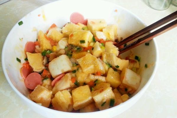 馒头鸭蛋时蔬饼的做法图解4