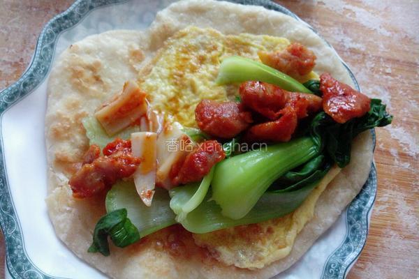 家常鸡蛋灌饼卷肉的做法图解14