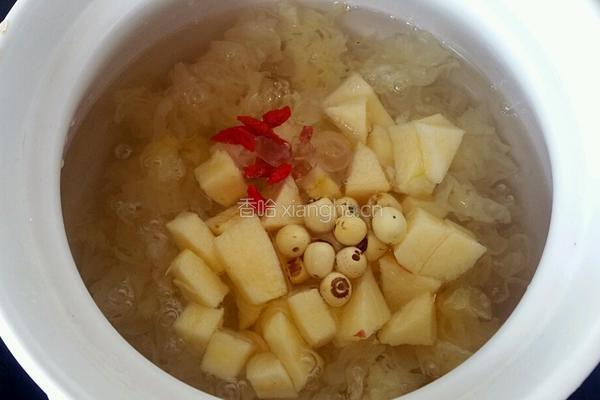 苹果银耳莲子羹的做法图解4