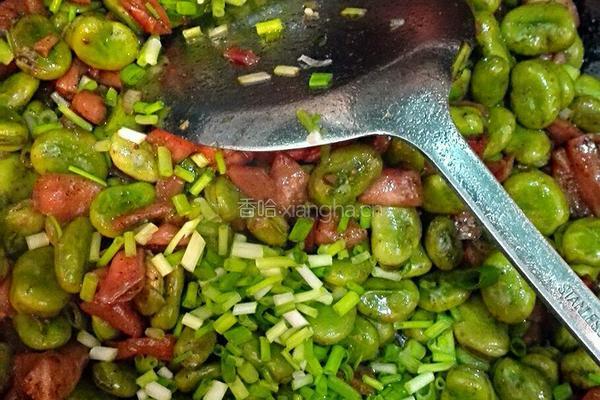 葱油萝卜干焖蚕豆壳的做法图解8