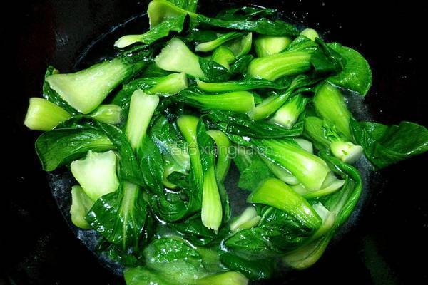 肉沫炒油菜的做法图解3