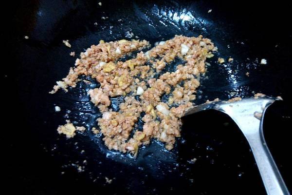 肉沫炒油菜的做法图解5