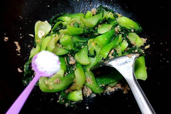肉沫炒油菜的做法图解7