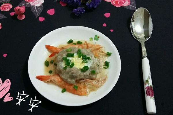 鲜虾肉饼蒸蛋的做法图解8