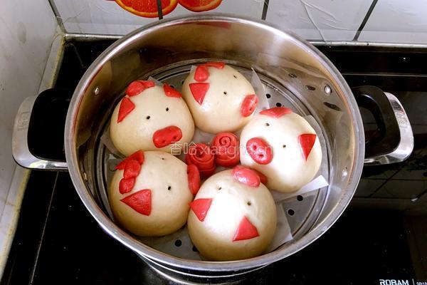 小猪豆沙包的做法图解16