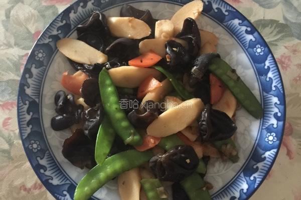山药炒荷兰豆