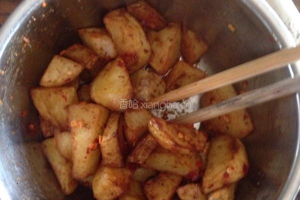 油炸土豆块+煎鸡蛋的做法图解6