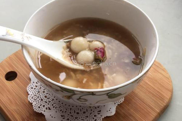花生榛子酒酿圆子的做法图解5