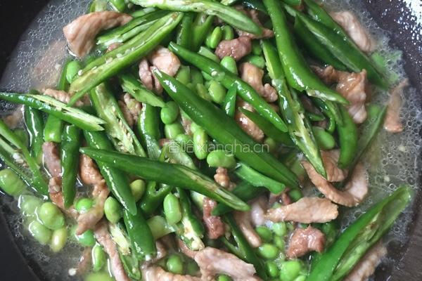 尖椒青豆炒猪肉的做法图解4