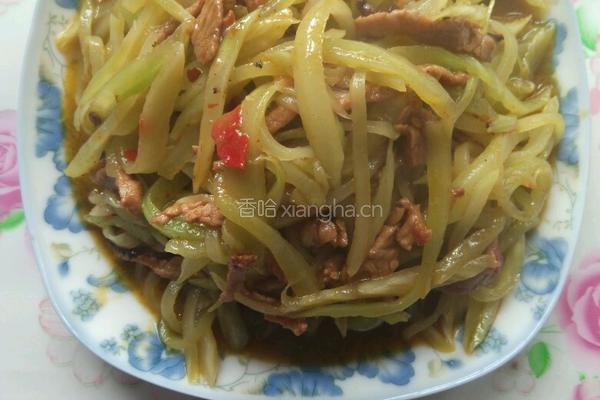 莴笋炒肉的做法图解5