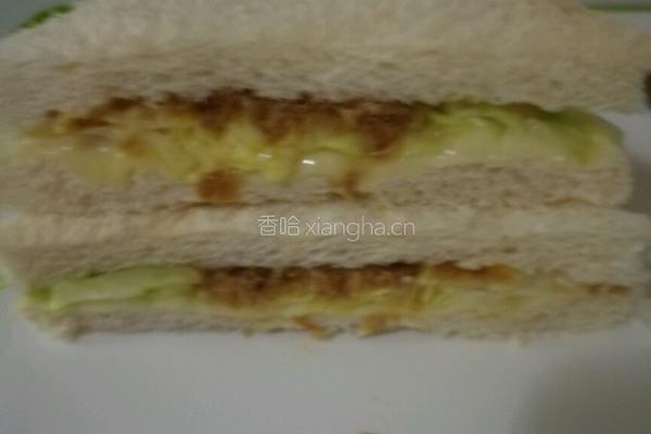 鸡蛋肉松三明治的做法图解9