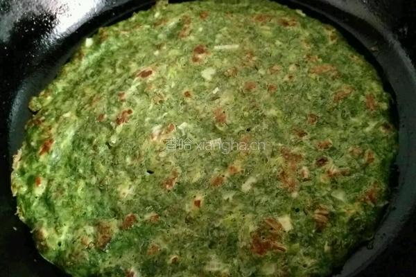 芹菜叶鸡蛋饼的做法图解6