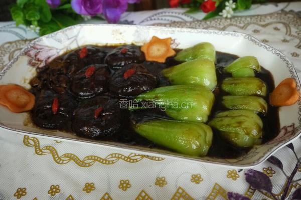 油菜炒香菇的做法图解8