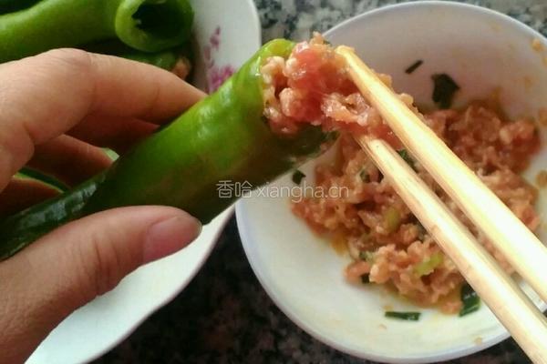 虎皮尖椒酿肉的做法图解6