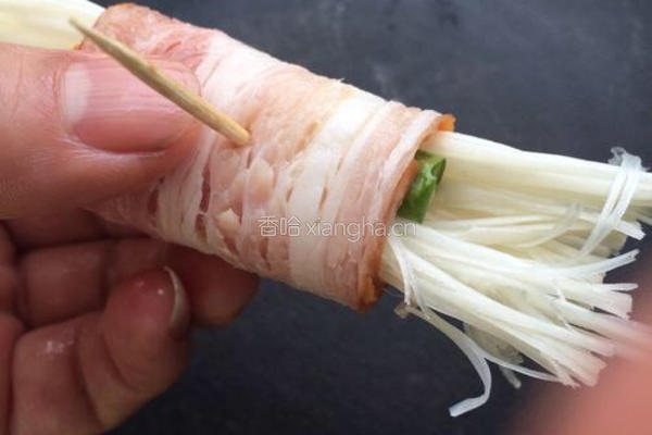 香煎培根金针菇卷的做法图解4