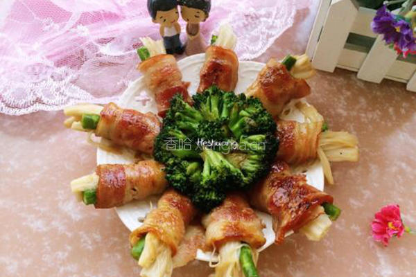 香煎培根金针菇卷的做法图解13