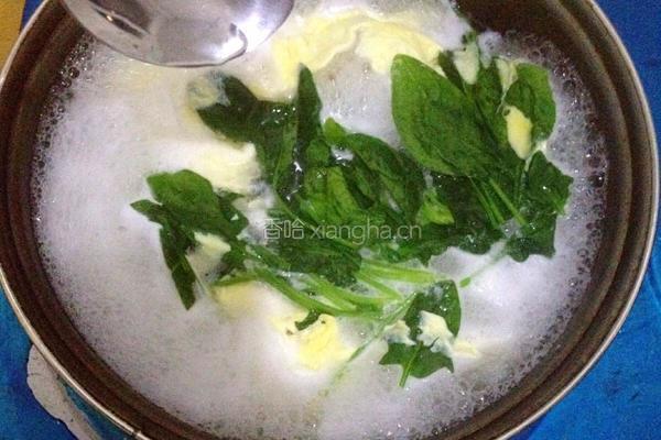 鸡蛋菠菜汤的做法图解5
