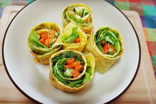 鸡蛋蔬菜卷的做法图解7