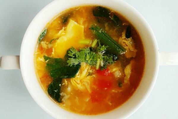 青菜鸡蛋面疙瘩汤的做法图解12