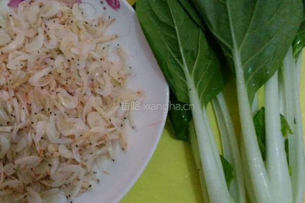 清炒虾皮小白菜的做法图解1