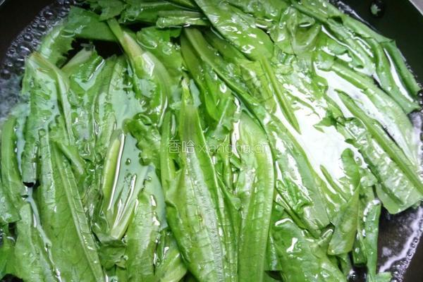 白灼油麦菜的做法图解3