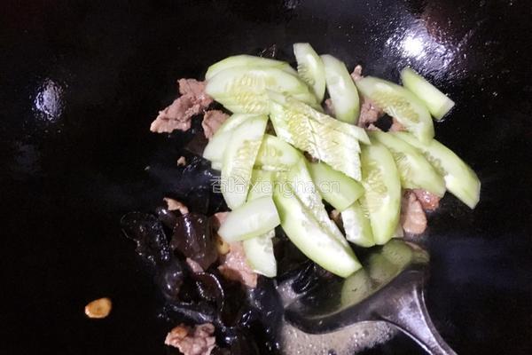 木耳肉片炒青瓜的做法图解10