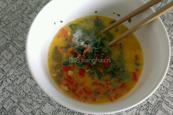 红椒香椿炒鸡蛋的做法图解3