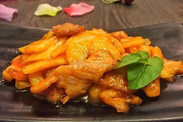 菠萝炒肉的做法图解12