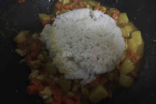 咖喱鸡肉焗饭的做法图解8