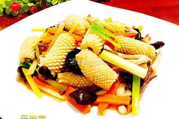 姜葱鱿鱼卷的做法图解15