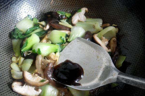 清炒香菇油菜的做法图解8