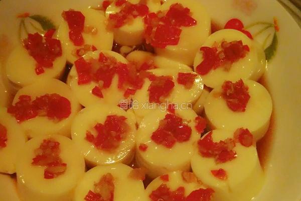 剁椒李锦记蒸鸡蛋豆腐的做法图解4
