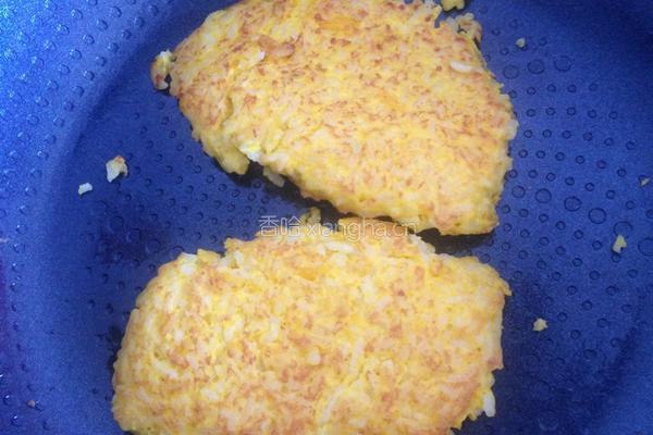米饭鸡蛋饼的做法图解3