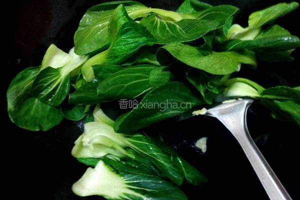 油菜炒鸡蛋的做法图解5