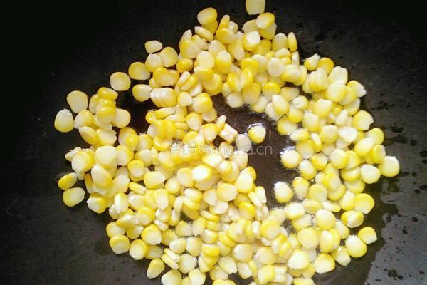 玉米粒炒火腿的做法图解4