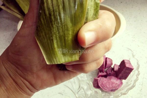 紫薯蜜枣粽的做法图解5
