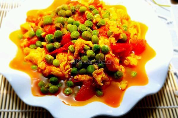 西红柿炒鸡蛋豌豆的做法图解13
