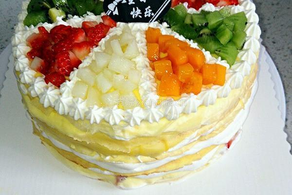 草莓芒果千层的做法图解7