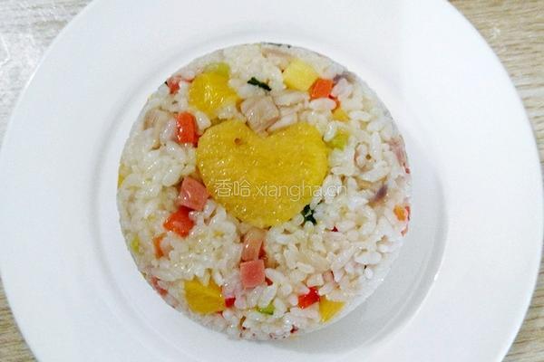 菠萝鸡肉炒饭的做法图解13