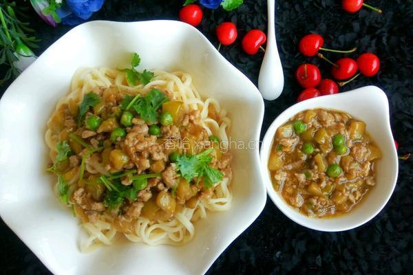 茄子肉丁打卤面的做法图解12