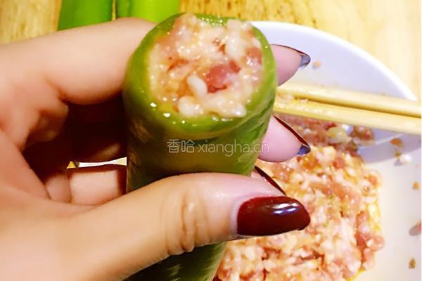 尖椒塞肉的做法图解3