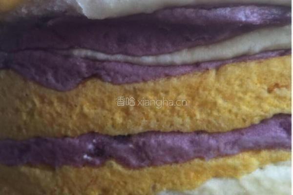 南瓜紫薯千层发糕的做法图解7