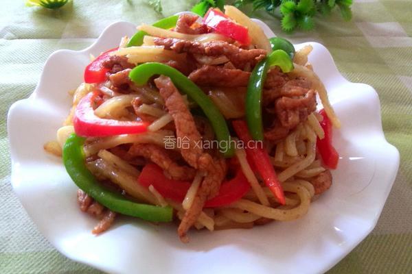 肉丝炒饼的做法图解12