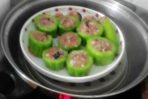 苦瓜蒸肉的做法图解7