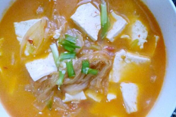韩式辣白菜豆腐汤的做法图解5