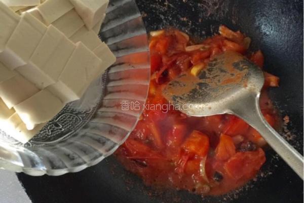 家常蕃茄鸡蛋炖豆腐的做法图解5
